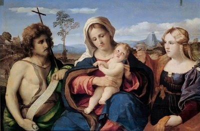 Madonna and Child with Saint John the Baptist and Magdalene by Palma il Vecchio